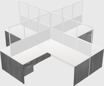 Shared l-shaped cubicles