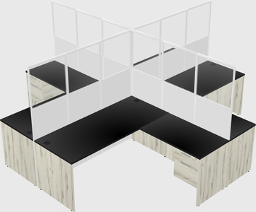 Shared l-shaped cubicles