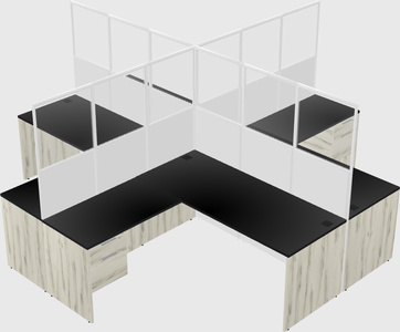 Shared l-shaped cubicles
