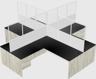 Shared l-shaped cubicles
