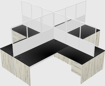 Shared l-shaped cubicles