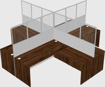 Shared l-shaped cubicles