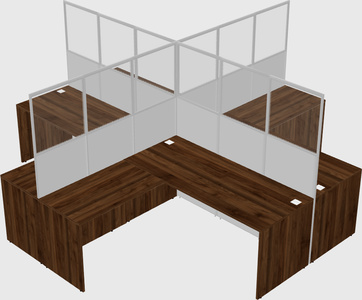 Shared l-shaped cubicles