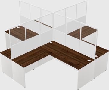 Shared l-shaped cubicles