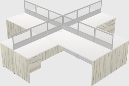 Shared l-shaped cubicles
