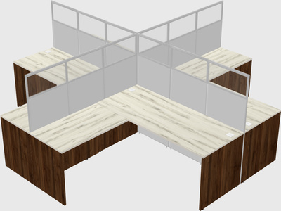 Shared l-shaped cubicles