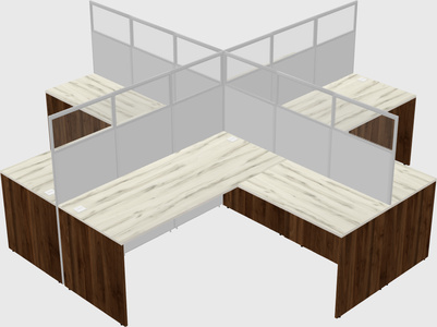 Shared l-shaped cubicles