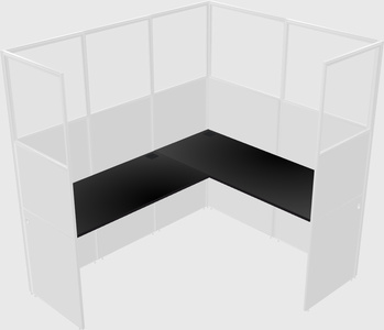 Nakabahaging l-shaped na cubicle