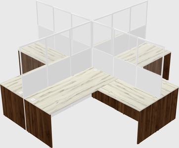 Shared l-shaped cubicles
