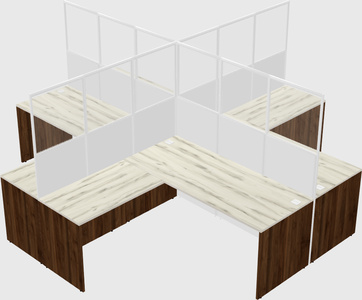 Shared l-shaped cubicles