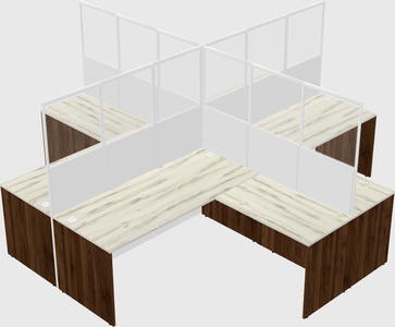 Shared l-shaped cubicles