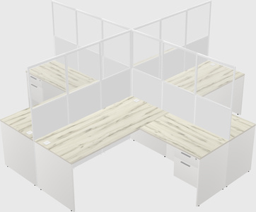 Shared l-shaped cubicles