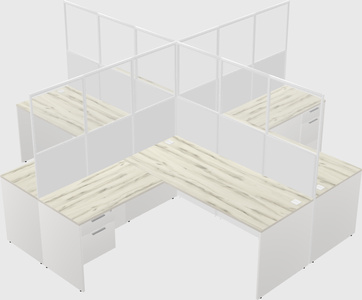 Shared l-shaped cubicles