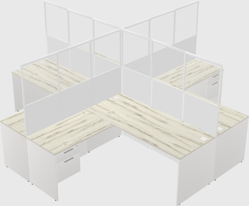 Shared l-shaped cubicles