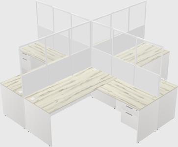 Shared l-shaped cubicles