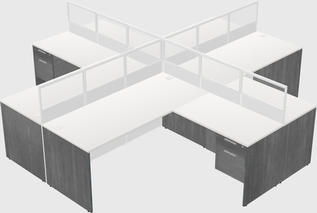 Shared l-shaped cubicles