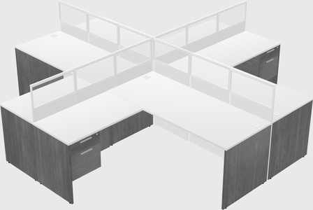 Shared l-shaped cubicles