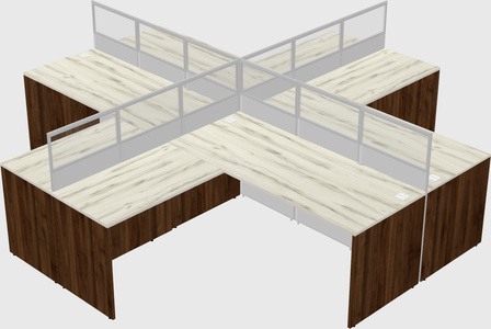 Shared l-shaped cubicles