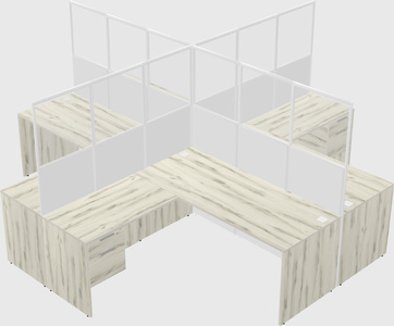Shared l-shaped cubicles