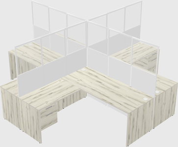Shared l-shaped cubicles