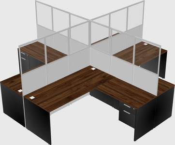 Shared l-shaped cubicles