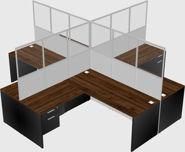 Shared l-shaped cubicles