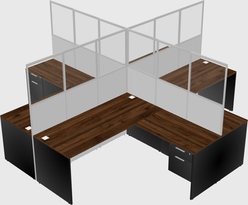 Shared l-shaped cubicles