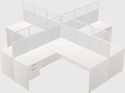 Shared l-shaped cubicles