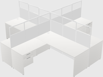 Shared l-shaped cubicles