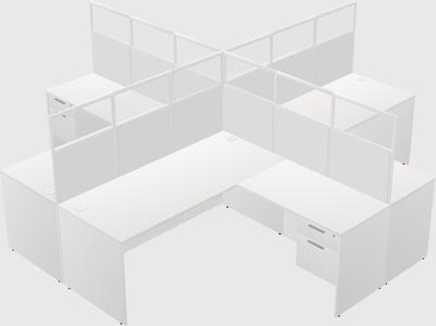 Shared l-shaped cubicles