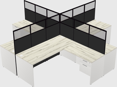 Shared l-shaped cubicles