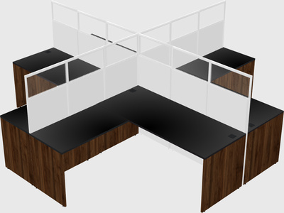 Shared l-shaped cubicles