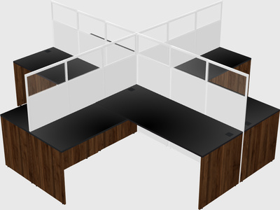 Shared l-shaped cubicles