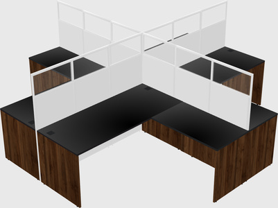 Shared l-shaped cubicles