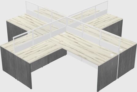 Shared l-shaped cubicles