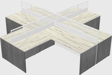 Shared l-shaped cubicles