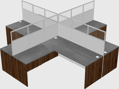 Shared l-shaped cubicles