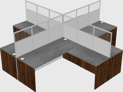 Shared l-shaped cubicles