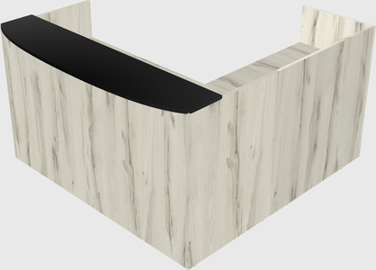 L-shaped reception desk