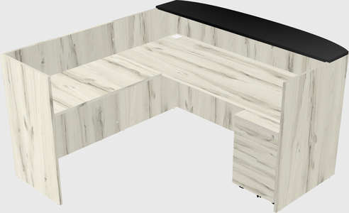 L-shaped reception desk