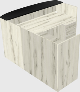 L-shaped reception desk