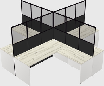 Shared l-shaped cubicles