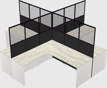 Shared l-shaped cubicles