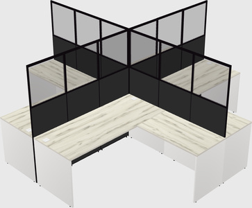 Shared l-shaped cubicles
