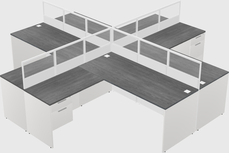 Shared l-shaped cubicles