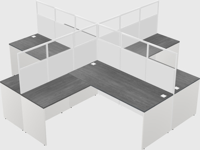 Shared l-shaped cubicles