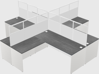 Shared l-shaped cubicles