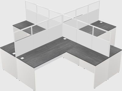 Shared l-shaped cubicles