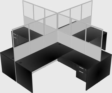 Shared l-shaped cubicles