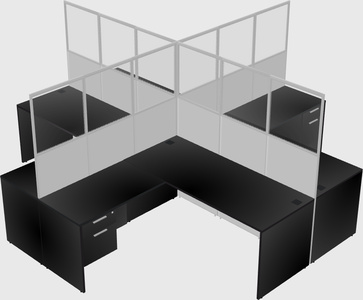 Shared l-shaped cubicles